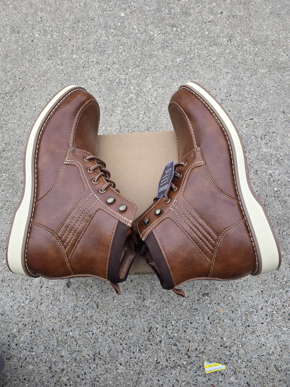 Steve Madden Ortholite  Leather Lace-Up Boots Men Size 11